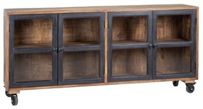 Vitrină în culoare naturală din lemn de mango 160x71 cm – Ixia