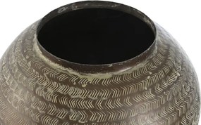 Vază decorativă tibor patinată verde din aluminiu cu structură din aluminiu, "Verdaro"
