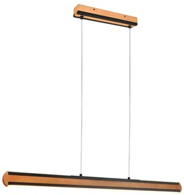 Lustră neagră/în culoare naturală LED Deacon – Trio