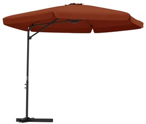 Umbrela soare de exterior cu stalp din otel, caramiziu, 300 cm Terracota