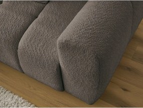 Colțar maro extensibil/cu spațiu de depozitare cu tapițerie din țesătură bouclé (cu colț pe partea stângă/cu șezlong) Roxelane – Bobochic Paris