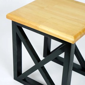 Masuta cafea lemn Country Homs 45 x 40 x 40, nuc si negru