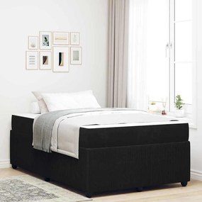 vidaXL Cadru de pat cu saltea Altele Negru 120 x 200 cm Catifea