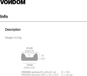 Jardiniera plante design decorativ exterior/interior Organic JARDINIERE 90x45x39cm
