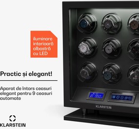 Klarstein Verdon 9, dispozitiv de întors ceasuri, pentru 9 ceasuri, 3 moduri, 5 viteze, LED, telecomandă