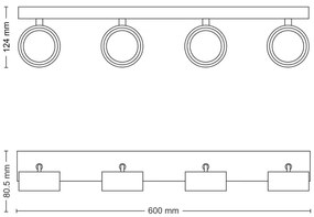 Spot LED BRACIA 4xLED/5,5W/230V negru Philips