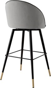 Set de 2 scaune de bar pivotante, design LUX, Bar Stool Cooper gri deschis
