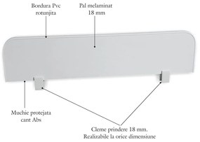 Set 2 paravane detasabile protectie pat copii - Alb 70 x 18 cm