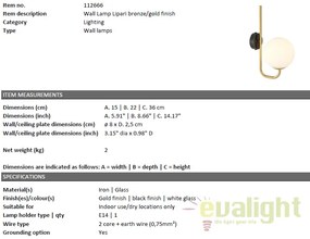 Aplica design LUX Lipari auriu 112666 HZ