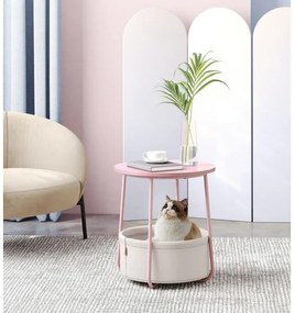 Măsuță laterală NOIRA roz/albă