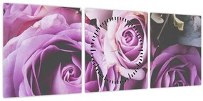 Tablou - Trandafiri (cu ceas) (90x30 cm)