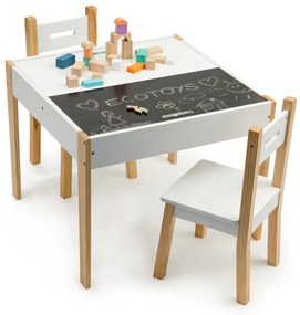 Masă multifuncțională cu 2 scaune și tablă cu cretă