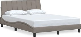 vidaXL Cadru de pat fără saltea, Hanko, gri taupe, 140x200 cm, textil