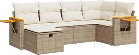 vidaXL Set canapele de grădină cu perne, 6 piese, bej, poliratan