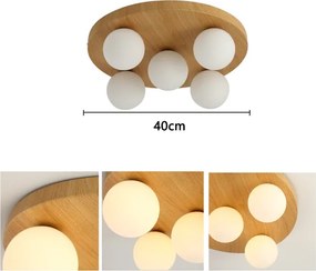 Brilagi - Plafonieră LUND WOOD 5xG9/9W/230V, Ø 40 cm, lemn de hevea