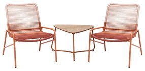 Set masuta + 2 scaune Vichy portocaliu