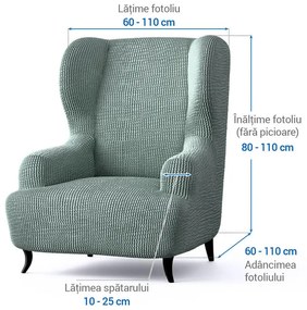 Huse bielastice COSTINA mentă fotoliu clasic (l. 60 - 110 cm)