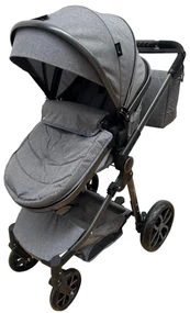 Carucior 2 in 1 cu cos de cumparaturi, transformabil, ușor și practic pentru copii 0-36 luni - CPC-34-gri