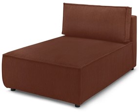 Modul pentru canapea cărămiziu cu tapițerie din catifea reiată (cu colț variabil) Nihad modular – Bobochic Paris