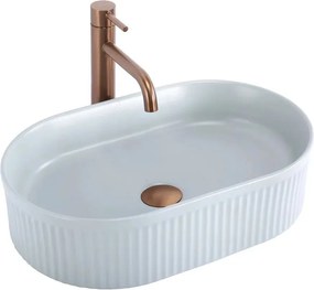 Lavoar pe blat Rea Vanda oval 49 cm Baby Blue albastru mat