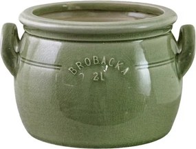 Ghiveci din ceramică glazurată manual 2L verde, „Brobacka"