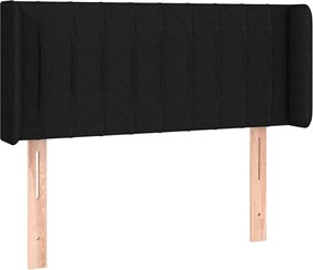 vidaXL Tăblie de pat cu aripioare negru 93x16x78/88 cm textil