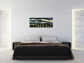 Tablou cu curcubeu deasupa mării (120x50 cm)