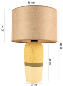 Lampă de masă RAMZES 1xE27/40W/230V bej/galben