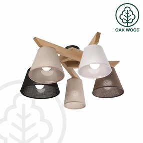 Lustră aplicată Brilagi ANTHONY 5xE14/40W/230V stejar