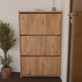 Pantofar 3 usi, culoare nuc.113x70x24 cm