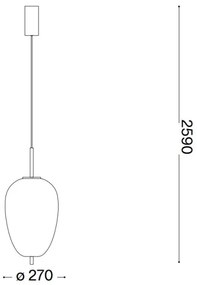 Lustră LED pe cablu Ideal Lux UMILE LED/20W/230V d. 27 cm CRI 90 alamă