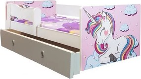 Pat junior Unicorn cu saltea inclusa si sertar