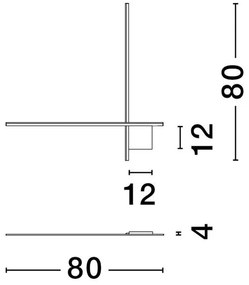 Aplica de perete cu lumina ambientala LED Cross 80cm