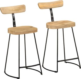 vidaXL Scaune de bar 2 buc 49x43x88 cm lemn masiv de mango