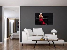 Tablou - Femeia cântând la pian (90x60 cm)