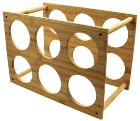Suport pentru 6 sticle de vin, bambus, 35x24x18.5 cm, Excellent Houseware