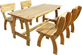 vidaXL Set mobilier de exterior, 5 piese, lemn de pin tratat