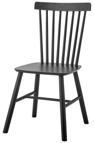 Scaun de dining negru din lemn de arbore de cauciuc Mill – Bloomingville