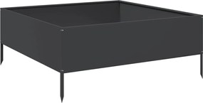 vidaXL Strat înălțat de grădină, negru, 100x100x25 cm, oțel