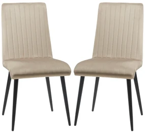 HOMCOM Set 3 Scaune de Bucătărie din Catifea cu Design Modern și Confortabil, 43x58x90 cm, Maro Deschis | Aosom Romania