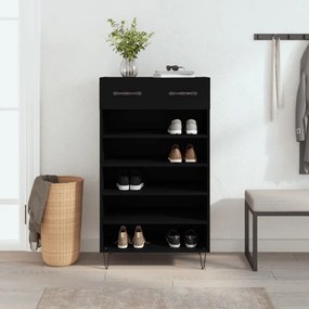 Pantofar, negru, 60x35x105 cm, lemn compozit