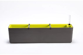 Ghiveci cu autoirigare Plastia Berberis 80, antracit + verde, 80 cm