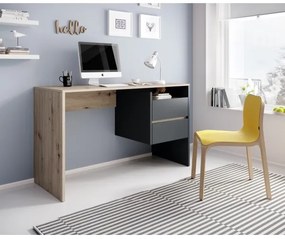 Birou cu sertare MARLO, stejar artisan/antracit