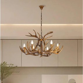 BRILAGI - Candelabru suspendat pe lanț DEER 6xE14/10W/230V Ø 80 cm coarne