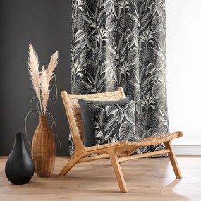 Draperie neagră-albă 140x260 cm Cabana – douceur d'intérieur