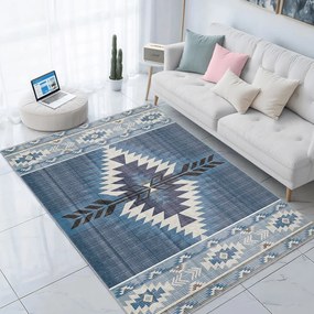 Covor albastru lavabil 160x230 cm Ethnic Geo – Mila Home