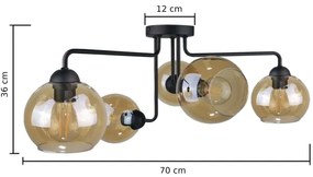 Lustră aplicată MONDE BLACK 5xE27/60W/230V