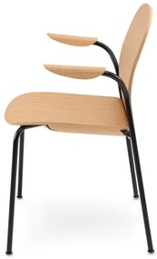 Scaune de dining în culoare naturală cu cotiere/stivuibile 2 buc. cu aspect de lemn de stejar Book – Gazzda