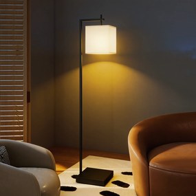 HOMCOM Lampă de podea 10 niveluri luminozitate și temperatură reglabilă cu telecomandă, negru | Aosom Romania