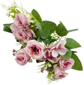 Trandafiri artificiali Sally, Roz, 30cm